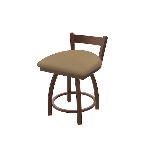 18" Low Back Swivel Vanity Stool, Bronze Finish, Canter Sand Seat